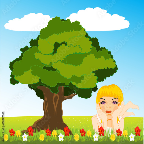 Girl on glade