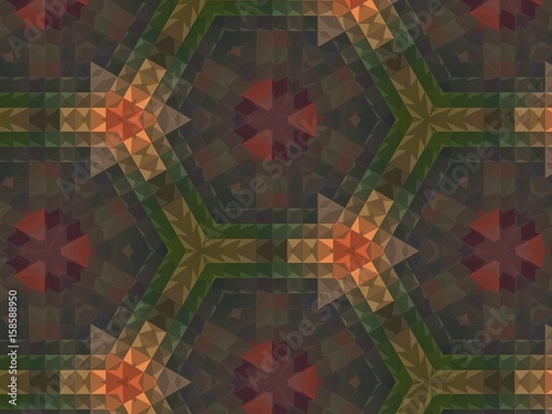 Abstract extruded pattern 3D illustration