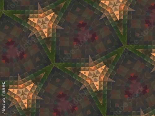 Abstract extruded pattern 3D illustration