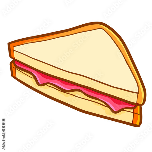 Cool and yummy strawberry jam sandwich - vector.