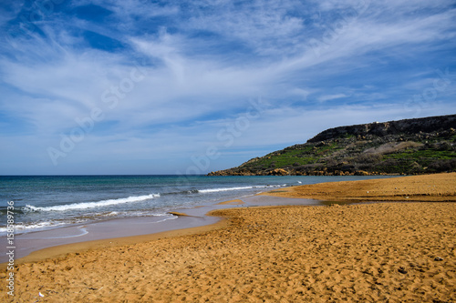 Landscape of Ramla bay from Gozo  Malta