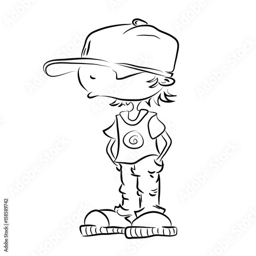 Boy silhouette street rapper