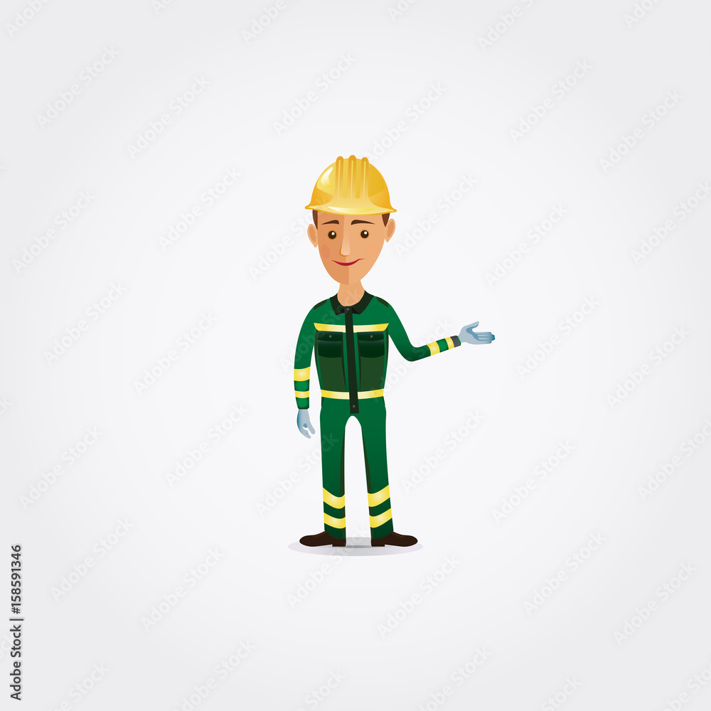 Handyman wearing work clothes. Handyman wearing work clothes.