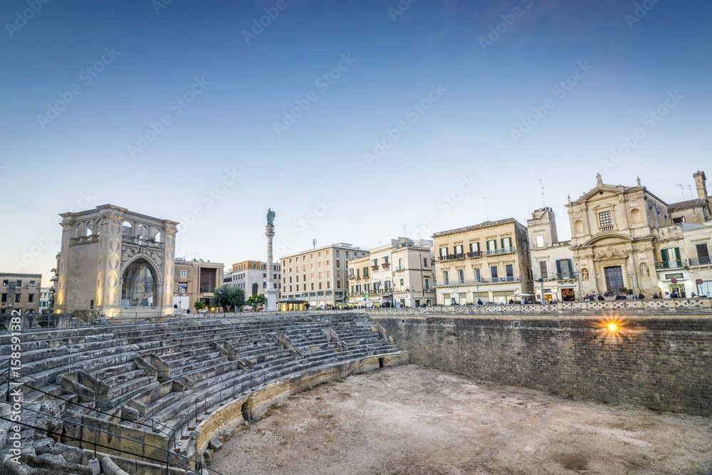 Ancient amphitheater in Lecce, Italy