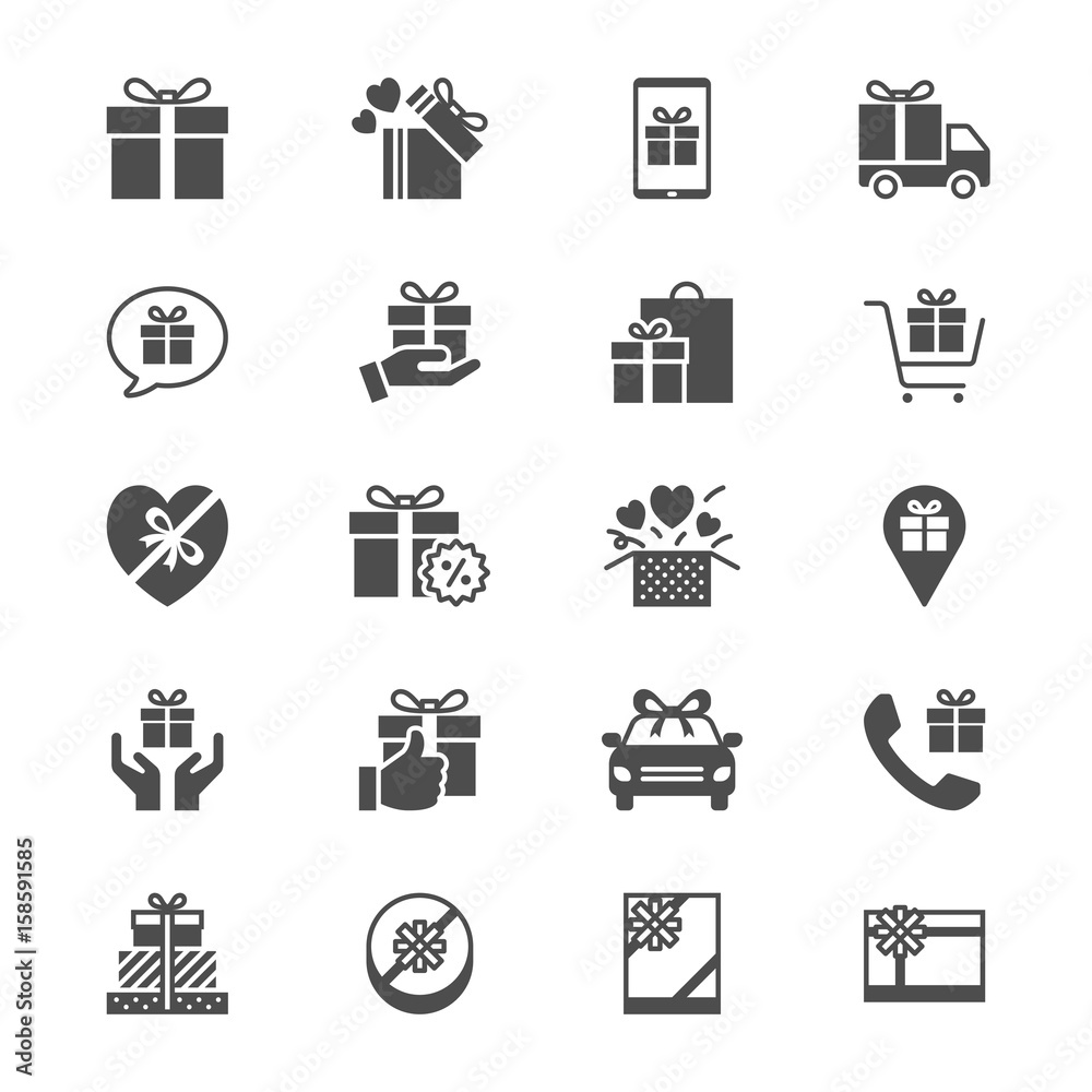 Gift flat icons