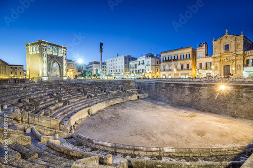 Ancient amphitheater in Lecce, Italy photo
