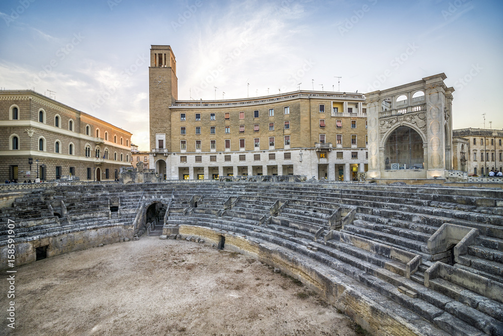 Ancient amphitheater in Lecce, Italy