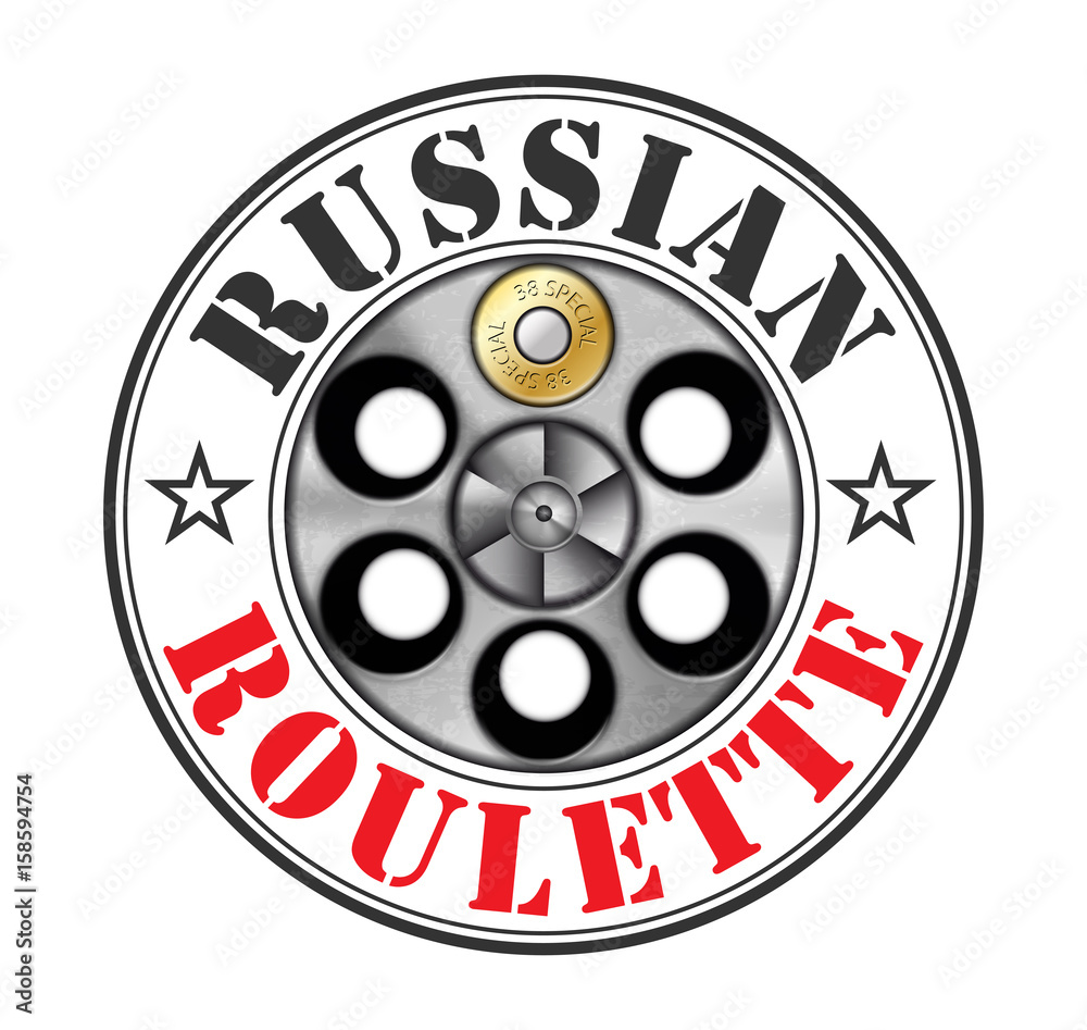 Revolver - russian roulette game - risk concept – stock