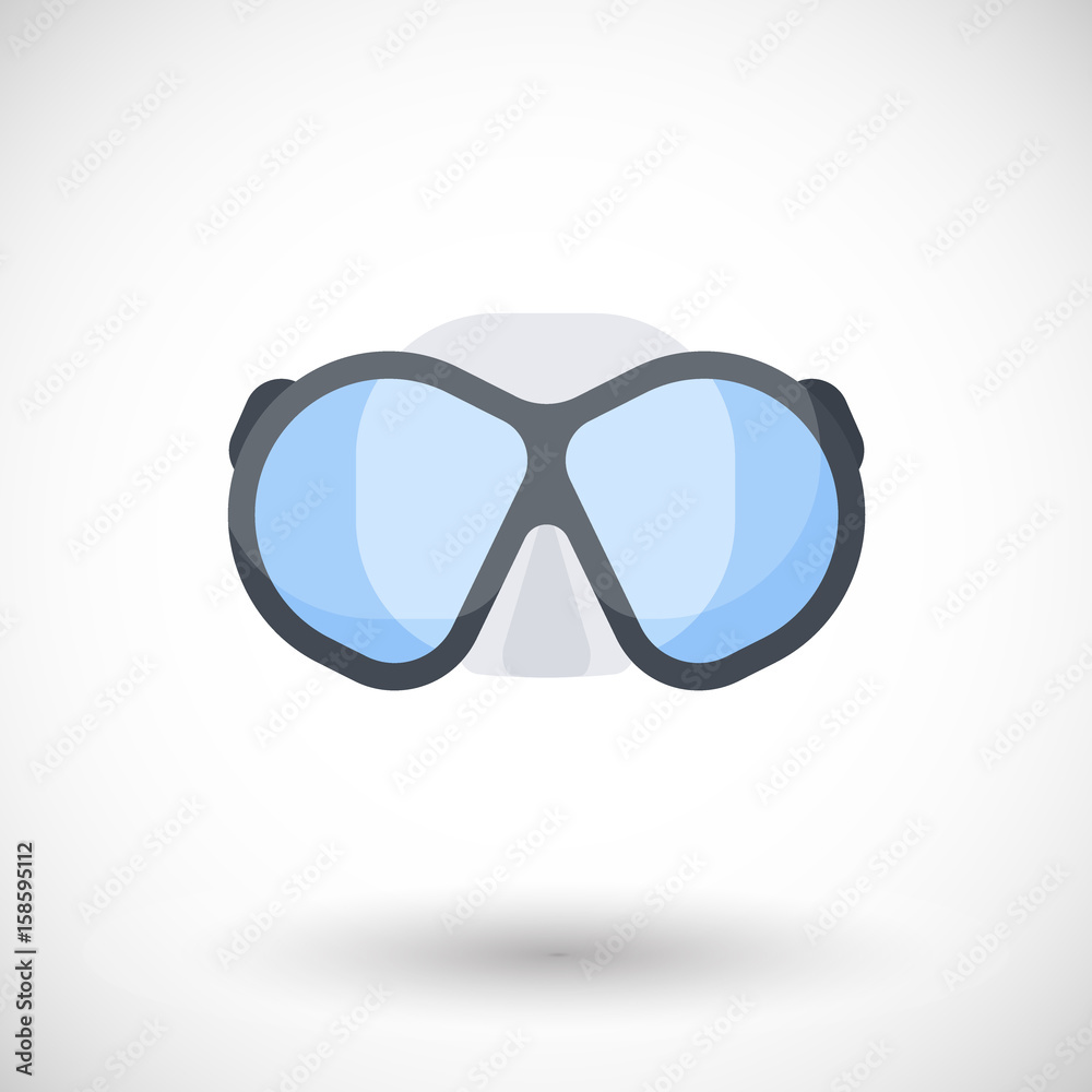 Diving mask vector flat icon