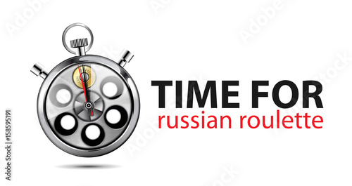Revolver - russian roulette game - risk concept