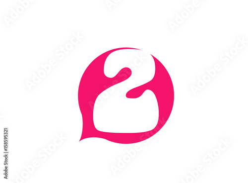Number 2 logo. Vector logotype design.
