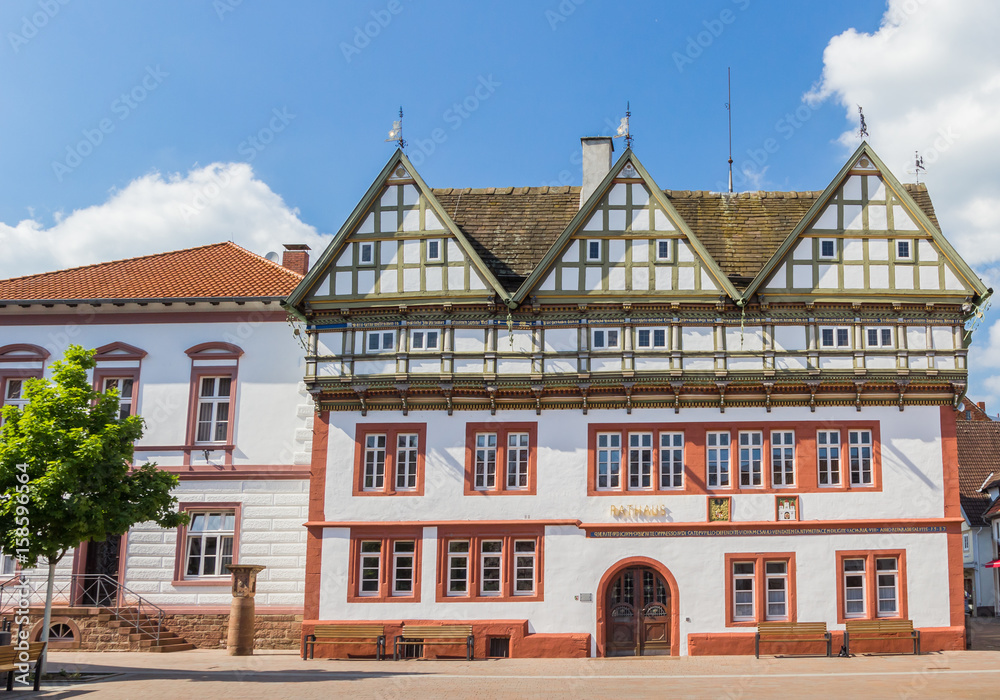 Fototapeta premium Town hall on the central square of Blomberg