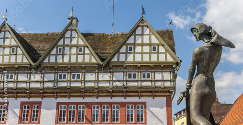 Statue in front of the town hall of Blomberg photo