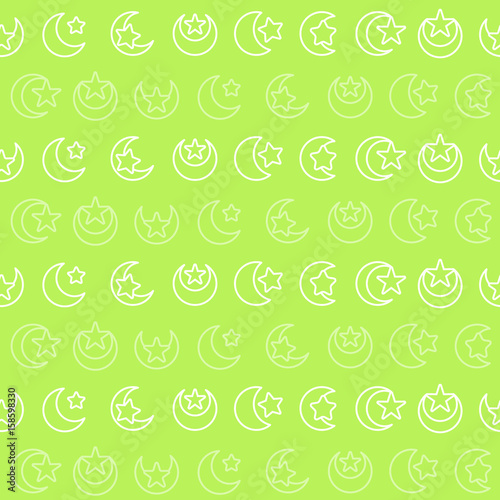 Seamless pattern with symbol of islam crescent moon with star for your design