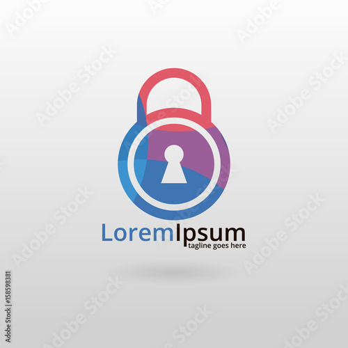 Padlock logo. Multicolored padlock logotype