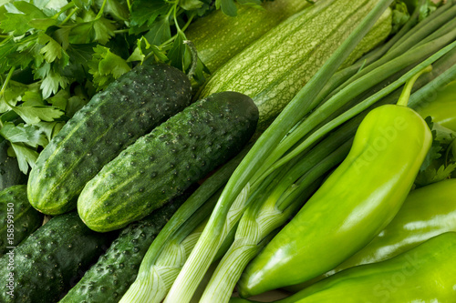 Fresh  organic green vegetables background