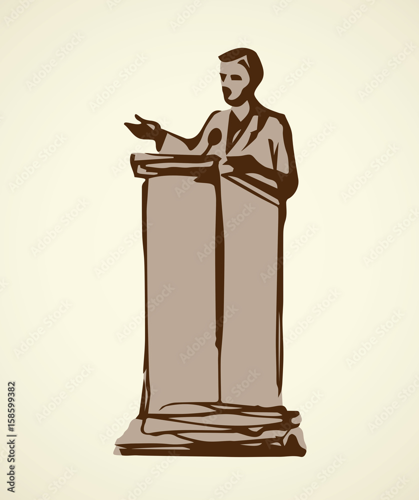 Speaker at podium. Vector drawing Speaker at podium. Vector drawing
