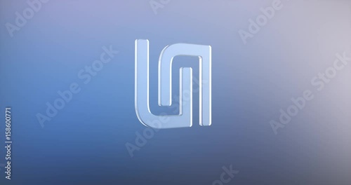 Animated Shekel Currency Glass 3d Icon Loop Modules for edit with alpha matte
