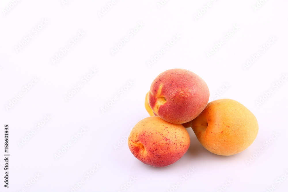 Closeup apricot fruits became red with sun Closeup apricot fruits became red with sun