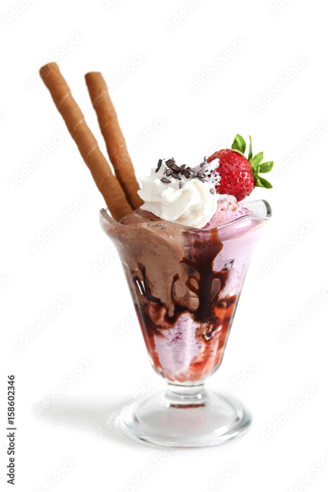 Strawberry and chocolate ice cream Strawberry and chocolate ice cream