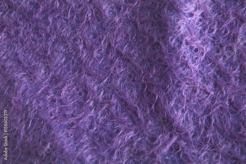 Texture of purple angora woolen cloth
