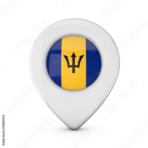Free Download Barbados flag location marker icon. 3D Rendering - GFXLoad