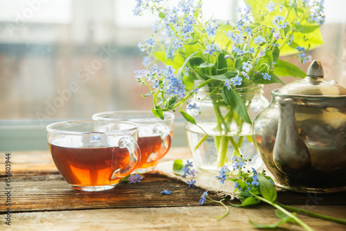 Tea and forget-me-nots