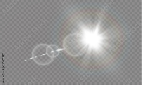 Abstract lens gold front solar flare transparent special light effect design.