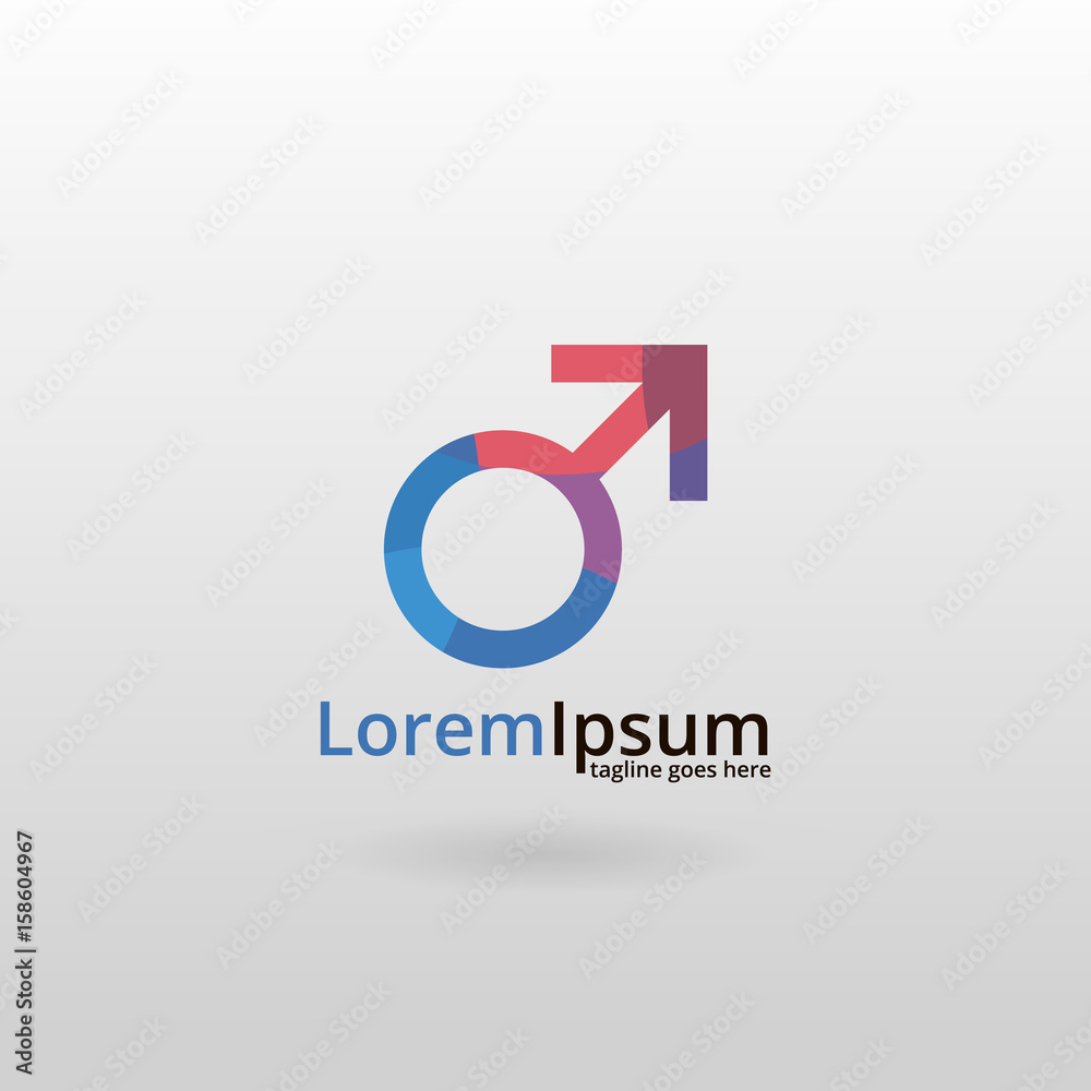 Male symbol. Multicolored male symbol