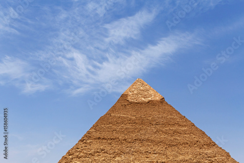 pyramid of Khafre in Giza against blue sky, Egypt