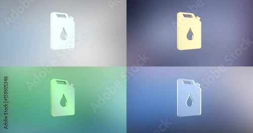 Animated Petrol Fuel Can 3d Icon Loop Modules for edit with alpha matte
