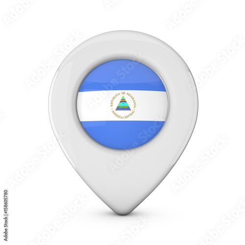 Free Download Nicaragua flag location marker icon. 3D Rendering - GFXLoad