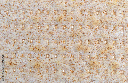 Whole wheat matzo cracker close view. © Bert Folsom