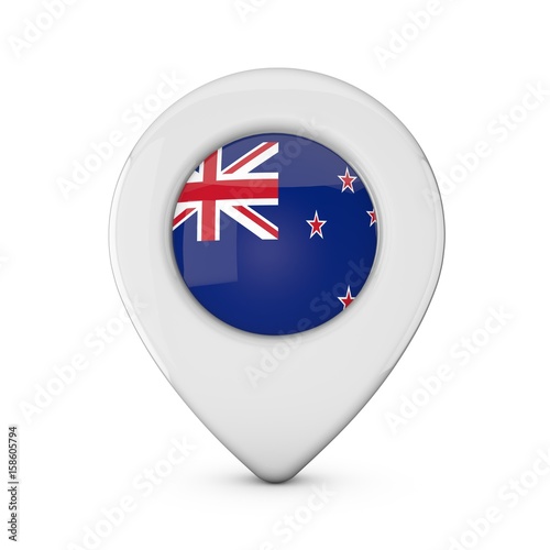 Free Download New Zealand flag location marker icon. 3D Rendering - GFXLoad