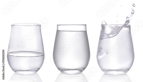glass of water isolated on white background.
