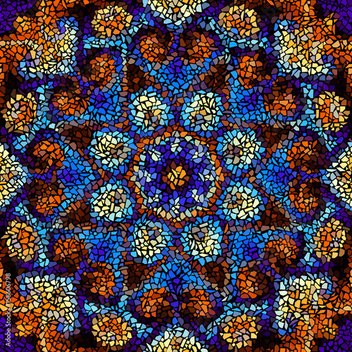 Seamless background pattern. Decorative geometric mosaic art pattern.