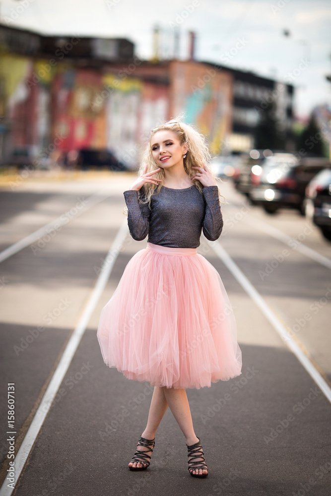 Very pretty girl walking down the street Very pretty girl walking down the street