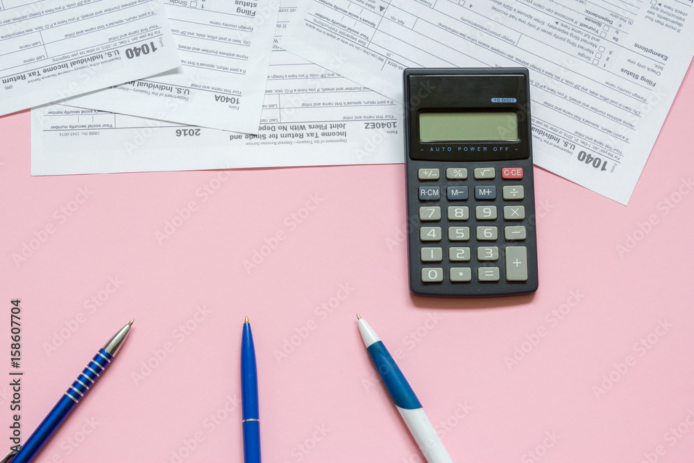 Calculating taxes concept Calculating taxes concept