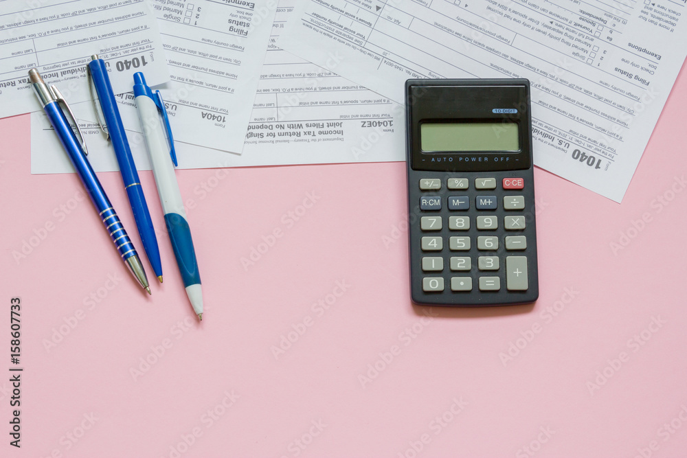 Calculating taxes concept Calculating taxes concept