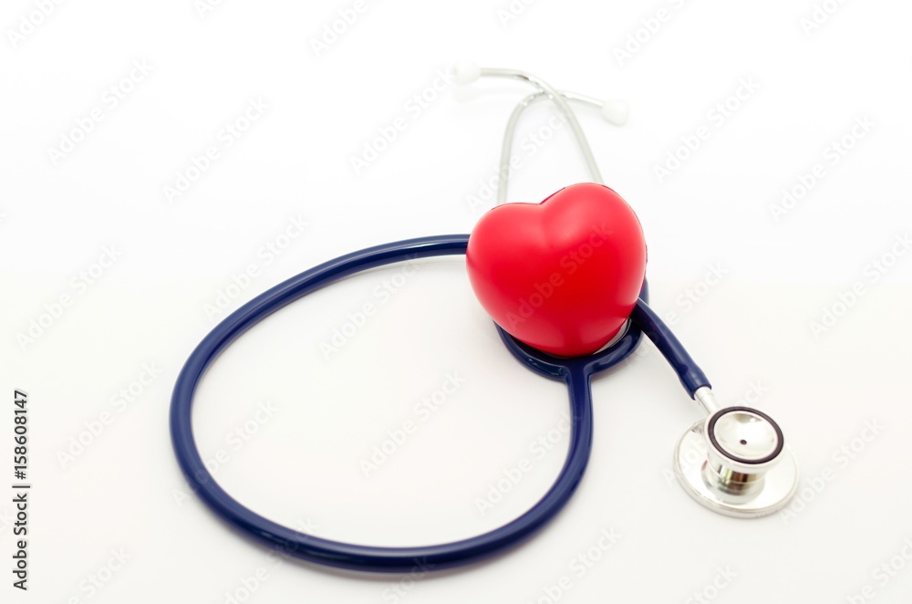 red heart and a stethoscope on white background, health care medical technology concept, soft focus, selective focus. red heart and a stethoscope on white background, health care medical technology concept, soft focus, selective focus.