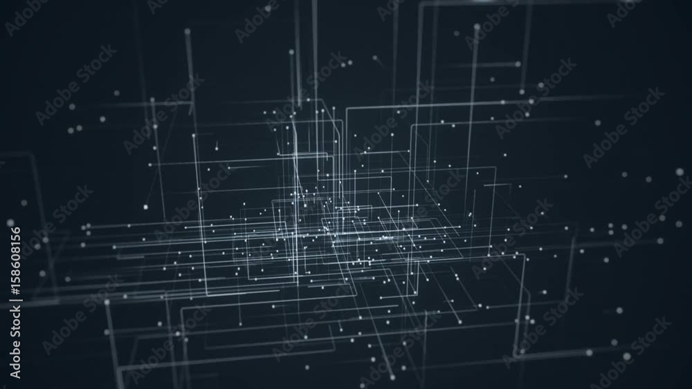 Abstract Hi-Tech Backround . This is abstract technological animation of futuristic grid. Perfect for any type of videos dealing with scientific festivals,  hi-tech projects, sci-fi movies.