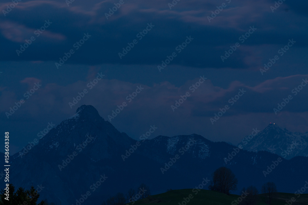 Alpen Berge Blaue Stunde