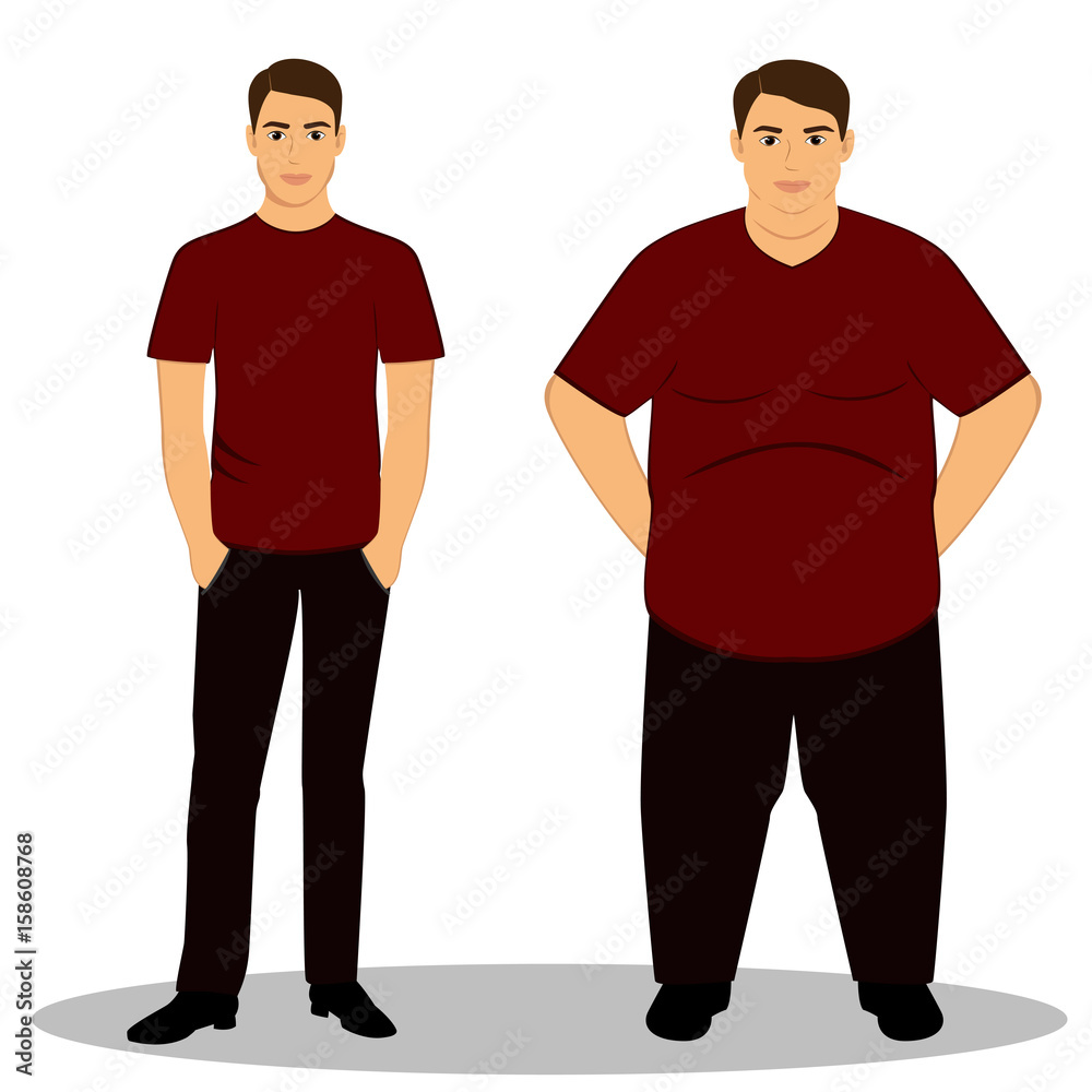 Thin and fat. Isolated objects. Thin and fat. Isolated objects.