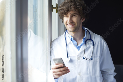 Healthcare worker with cellphone
