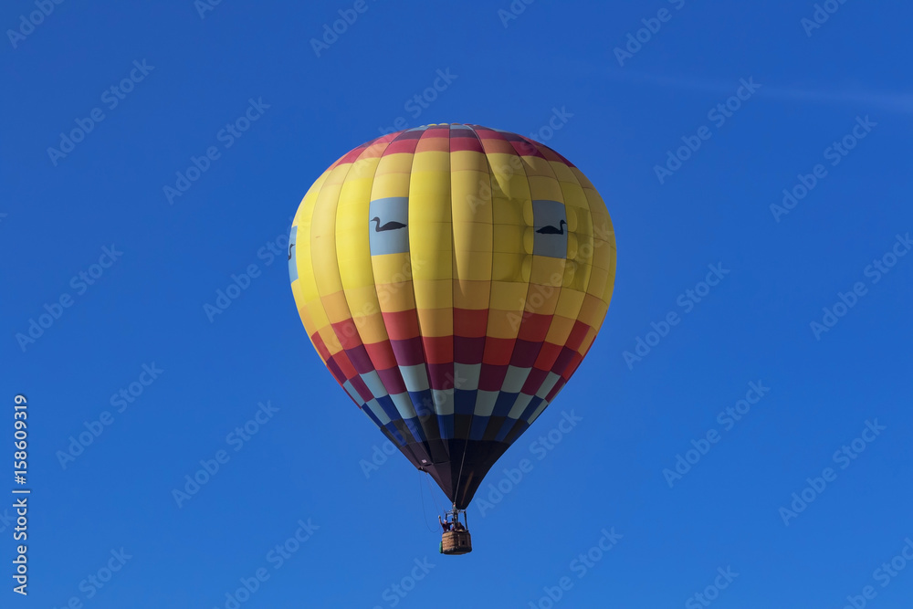 Balloon floating above winery at Temecula Balloon Festival in Southern California Balloon floating above winery at Temecula Balloon Festival in Southern California