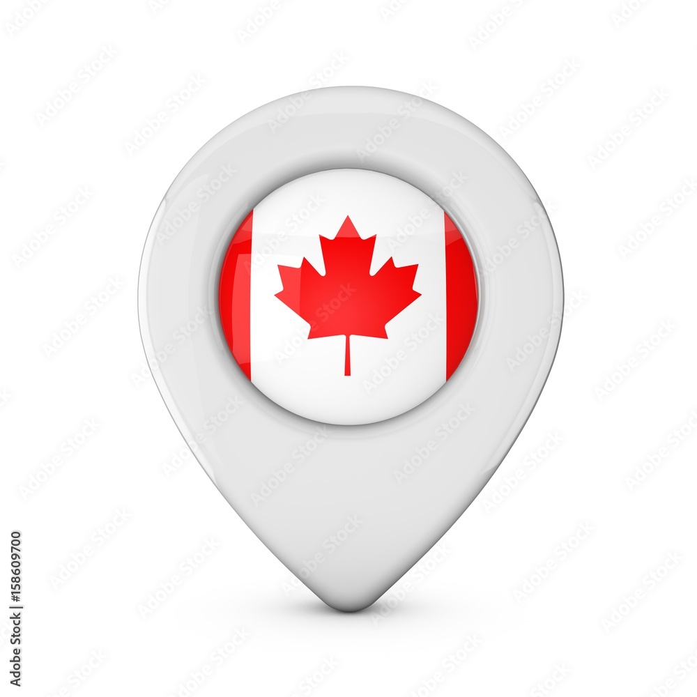 Canada flag location marker icon. 3D Rendering Canada flag location marker icon. 3D Rendering