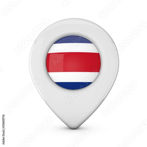Free Download Costa Rica flag location marker icon. 3D Rendering - GFXLoad