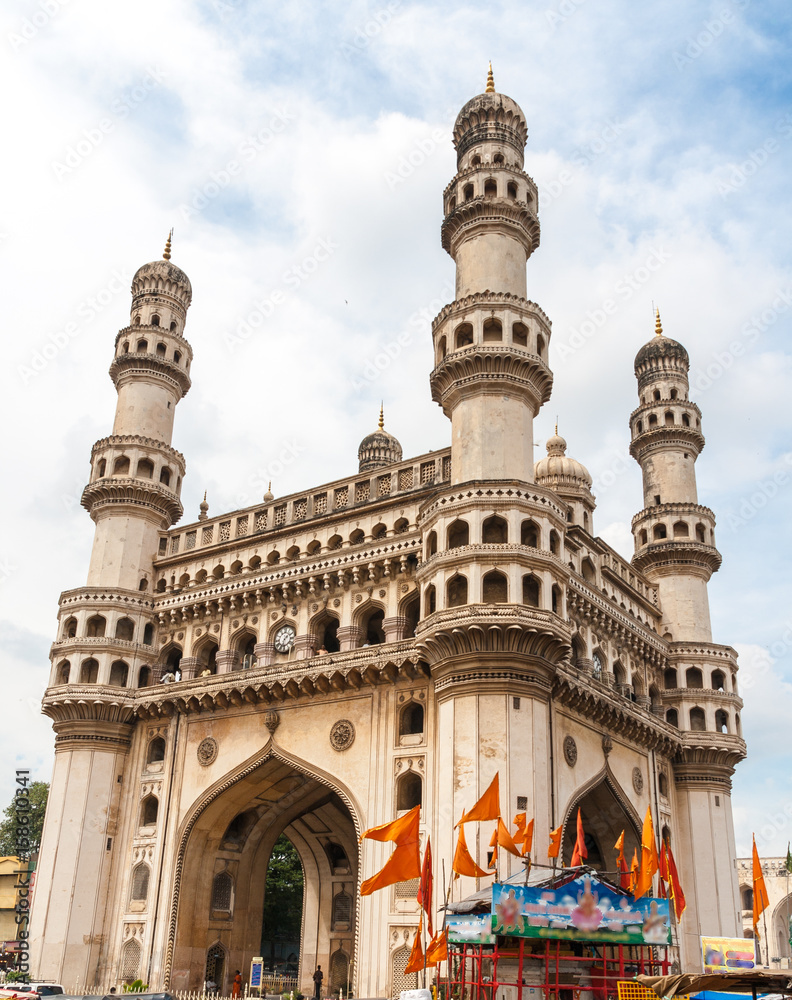 The Charminar tower in the city of Hyderabad, India