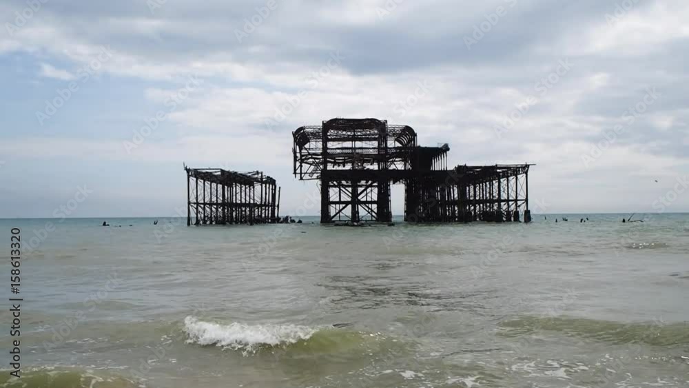 The remains of the West Pier in Brighton Sussex UK. The remains of the West Pier in Brighton Sussex UK.