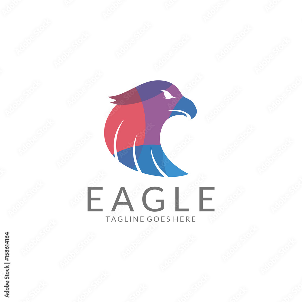 Naklejka premium Eagle logo. Multicolored eagle logo